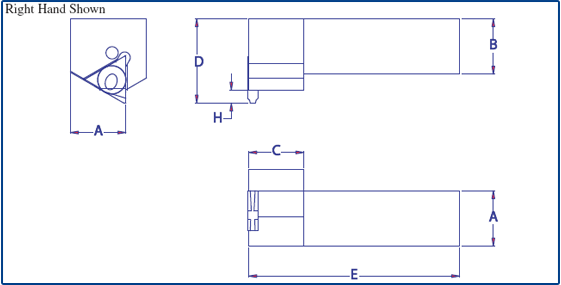 Threading Toolholder - STHO Internal CAD Drawing